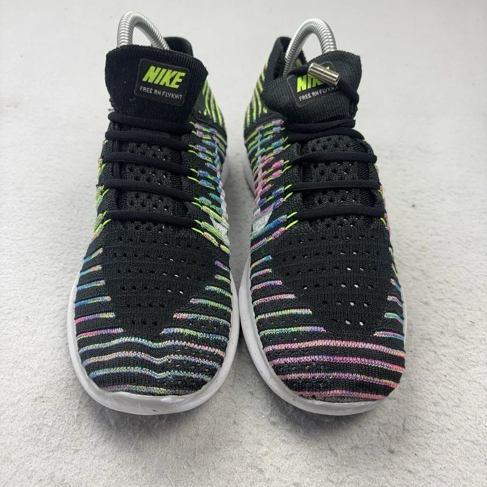 Nike Free RN Flyknit Shoes Womens Size 7.5 Black Running Sneakers Cushioned
